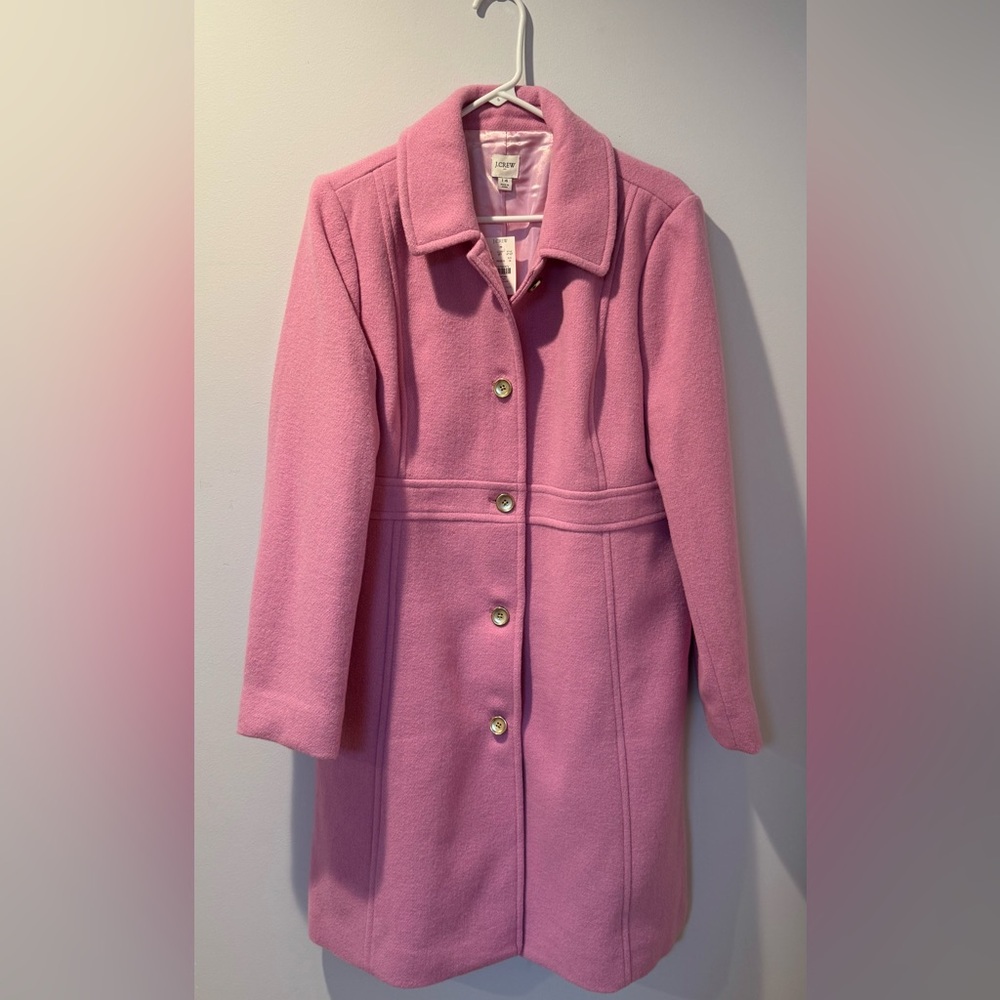 J. Crew Factory NWT Wool Blend Lady Coat in Decorative Pink